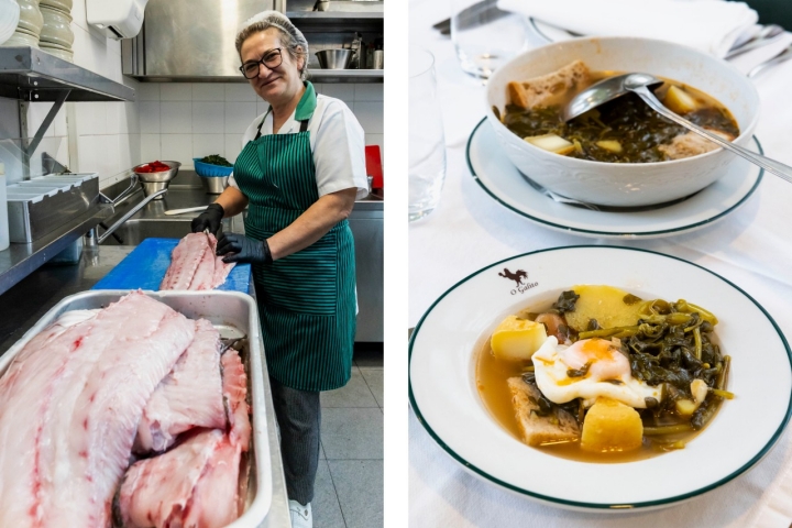 Gertrudes é a responsável pelas sopas de bacalhau e todas as restantes iguarias