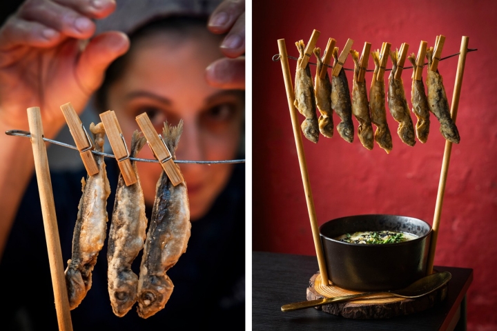 Os jaquinzinhos fritos com a marmanja d’Azambuja (uma espécie de açorda local)