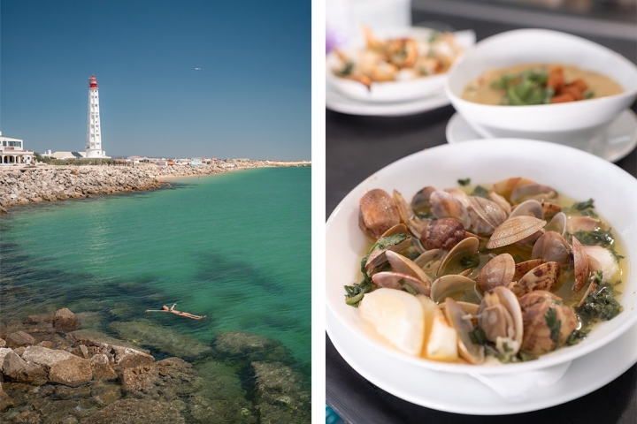 O marisco e o peixe fresco vêm da Ria Formosa e da costa algarvia