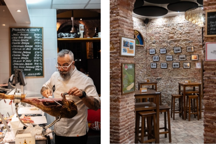 O presunto ibérico é o produto mais procurado nesta mercearia fina