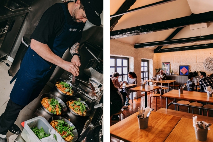 Francisco Coelho é o chef desta cantina de prato de alumínio e muito sabor