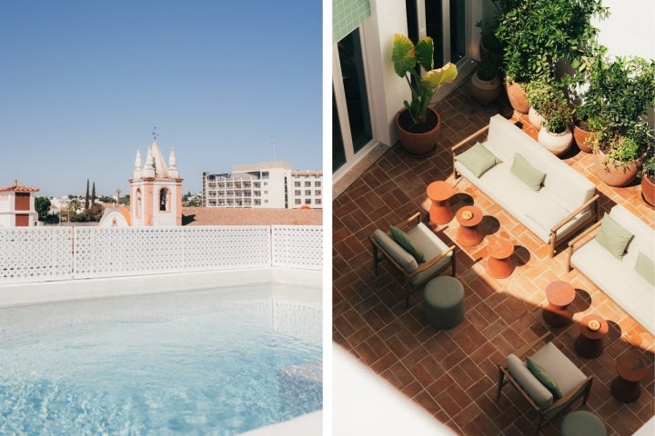 Os tons são quentes e suaves, entre o terracota — que evoca a ligação à terra e ao barro — e os verdes e azuis, em homenagem ao mar que envolve a cidade 