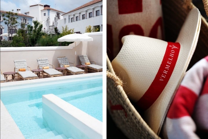 A piscina do hotel é exclusiva para hóspedes e fica resguardada atrás de um muro, que permite privacidade