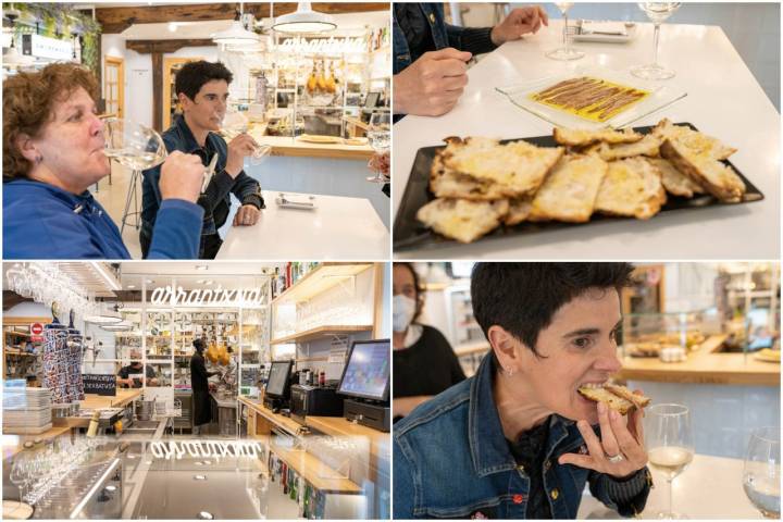 El pan de cristal con anchoa en salazón resulta un bocado de cielo.