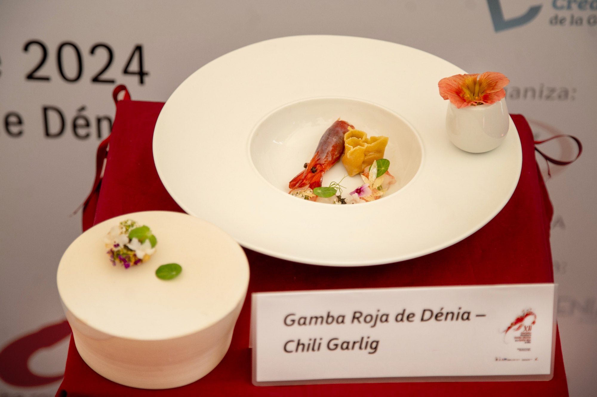 Plato del tercer finalista del Concurso Internacional de gamba roja de Denia