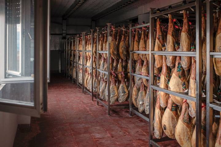 Ibéricos Carrasco (Guijuelo): juego de ventanas en la bodega