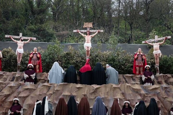 Representación en Balmaseda en 2017. Foto: Asociación Vía Crucis Balmaseda