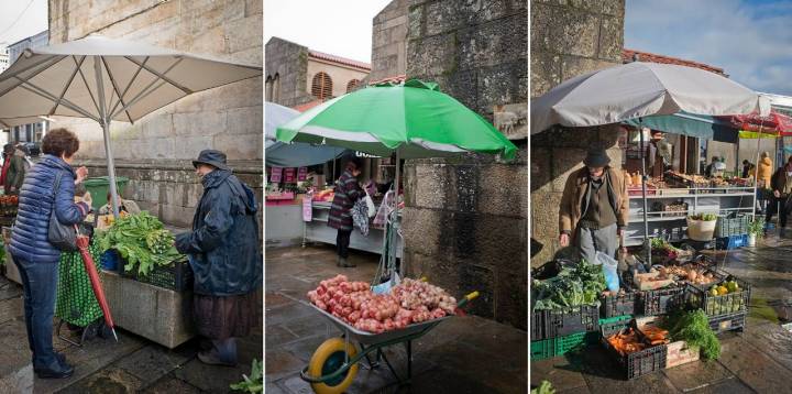 Las 'praceiras' cogen por la mañana los productos de su huerta y al rato los estás comprando tú.