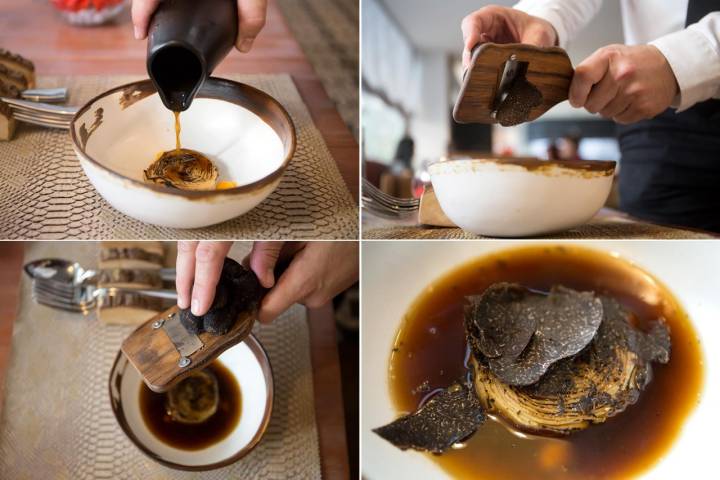 La sopa de cebolla con trufa, huevo y apionabo asado, otro gran momento del menú.