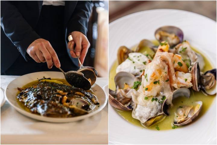 Dos platos de pescado de 'Casa Cámara'.