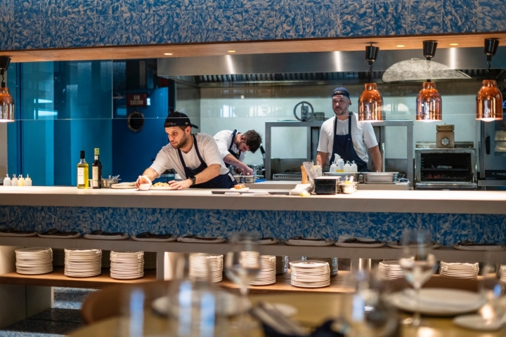 La cocina vista del restaurante.