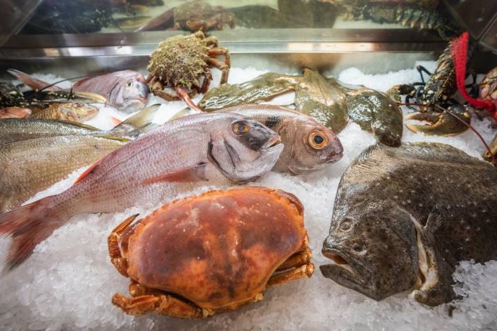 Chiringuito Bombadill (Isla Canela, Huelva) mostrador de pescados