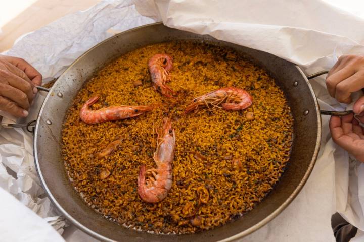 Un arroz en el chiringuito Oli Ba Ba