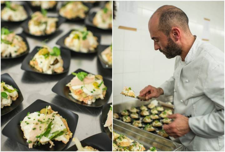 El local más informal de Nacho Manzano ha presentado una ensaladilla con mayonesa de ortiguillas.