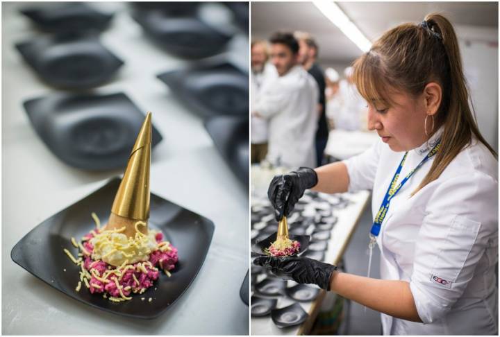 La ensaladilla de Tania Aires y Milena Cárdenas, del 'Bar Ezcurra' (Donosti), un bocado lleno de color.