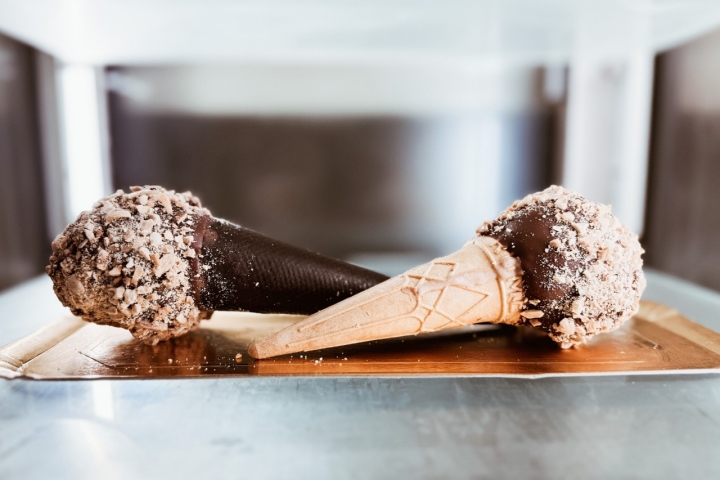 Conos, también de chocolate.
