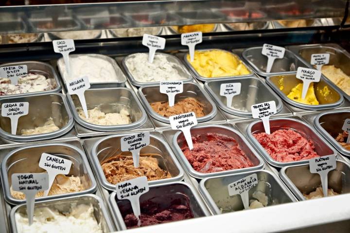 En 'Mamá Elba' también tienen helados para celiacos.