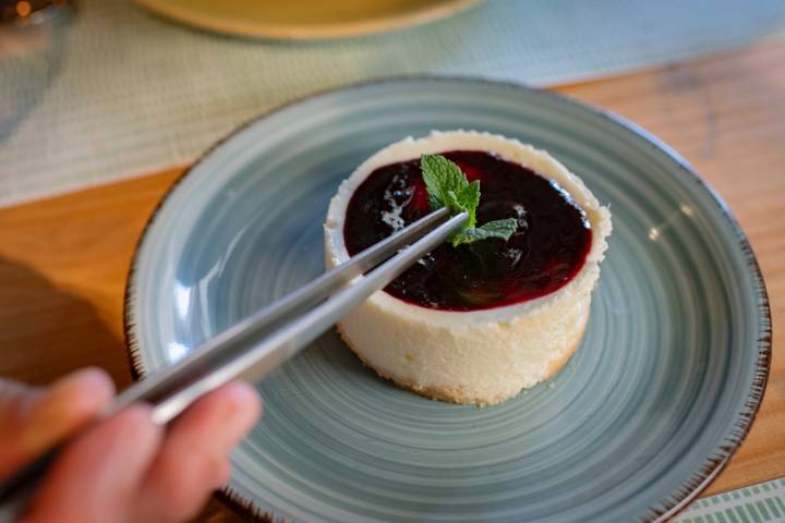 La tarta, elaborada con el premiado queso ecológico de la finca de Suerte Ampanera.