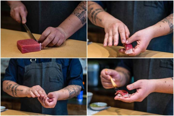 El ritual de un 'nigiri'.