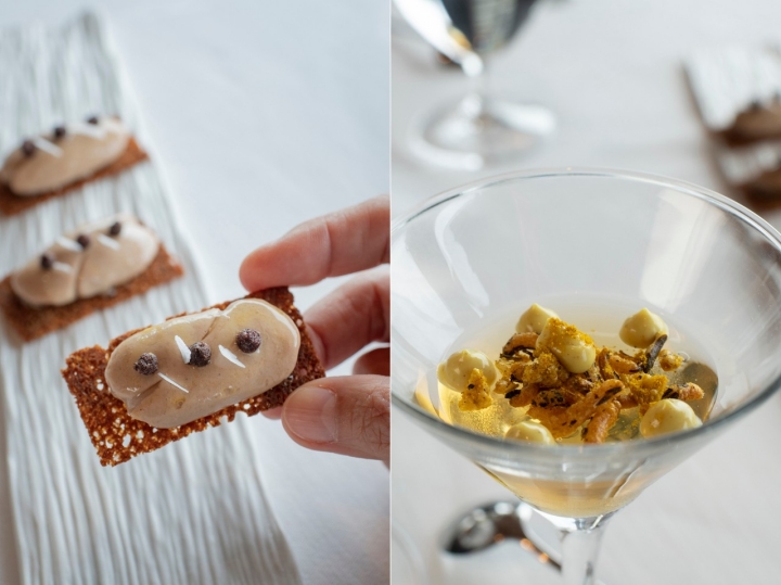 'Microfoie' de pato con ‘escamas de sal y pimienta’ y consomé 'gelée' de Lumagorri al 'curry'