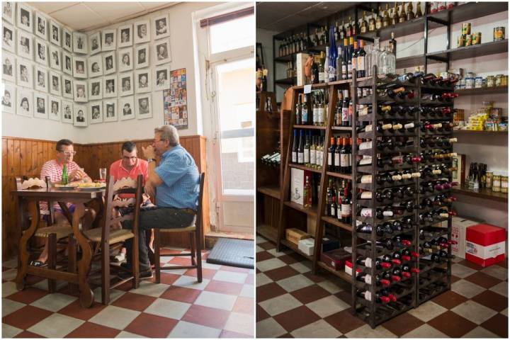 Un grupo de paisanos beben unos vinos en 'La Bodega Lloret' en La Unión, Murcia.