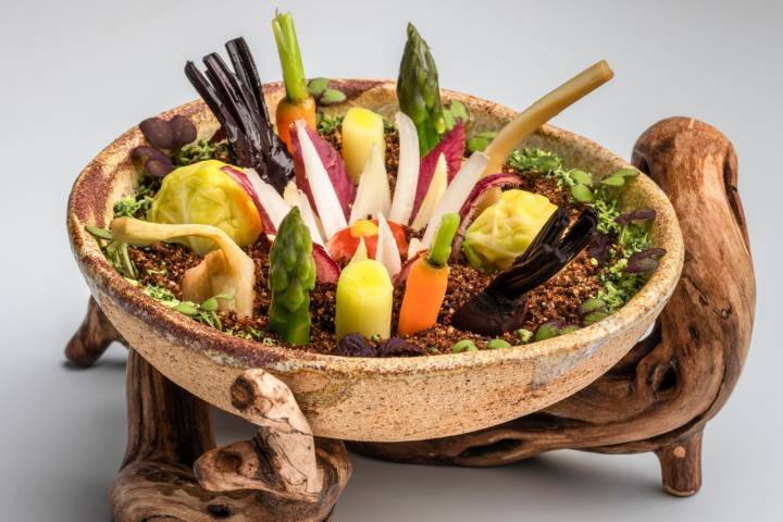 El colorido Huerto de verduras de Paco Roncero. Foto: 'Paco Roncero'.