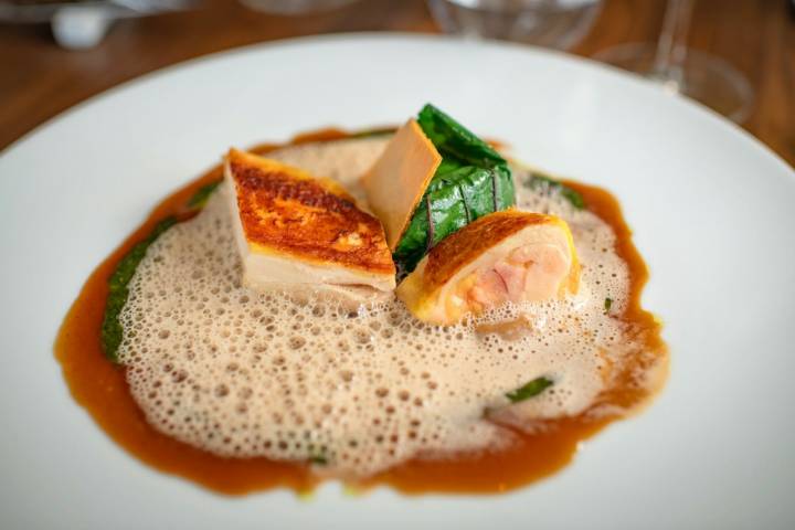 Plato de pollo de las Landas del restaurante Allégorie