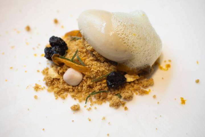 Restaurante 'Apicius' (Valencia): postre hongos y avellanas