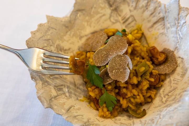 Arroz con pollo y trufa Cal Paradís