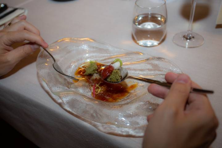 Restaurante 'La Gaia': ensalada de crostes con peix sec