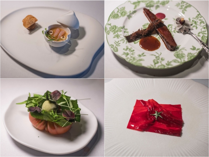Algunos de los pases del menú degustación del restaurante Nazario Cano.