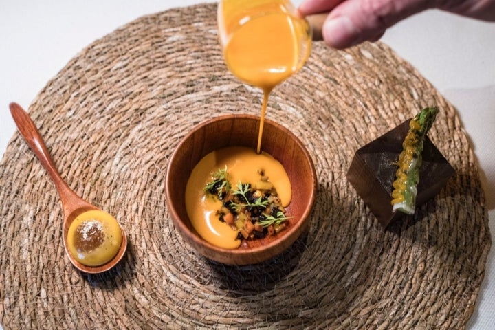 Bocados de los campesinos del restaurante Reina XIV en La Granja (Segovia).