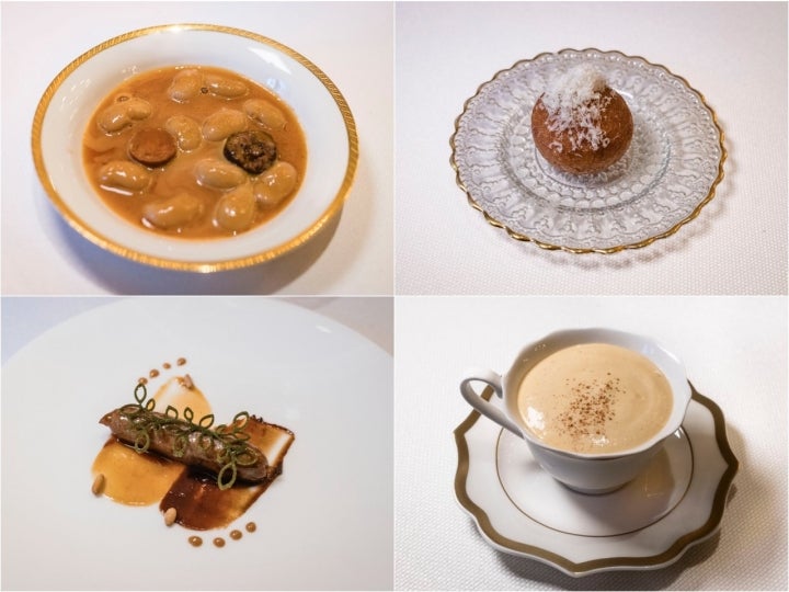 Algunos de los platos del restaurante Reina XIV en La Granja (Segovia).