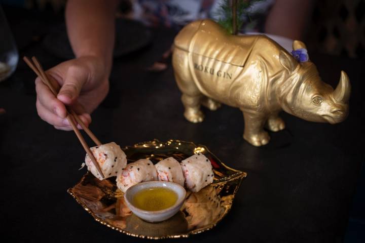 Rolls dinamita del restaurante Salvaje Valencia