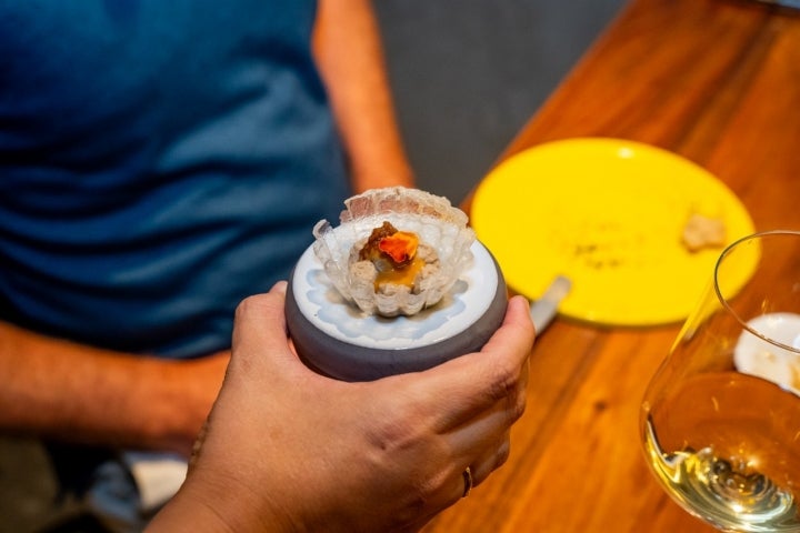 Foie y almendra.