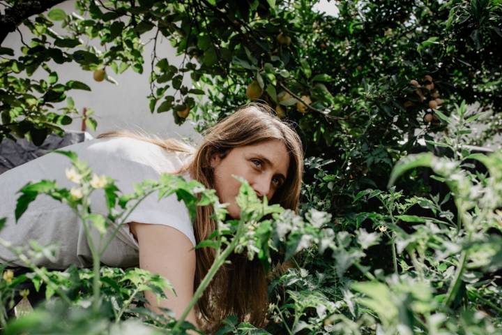 Lucía en su huerta.