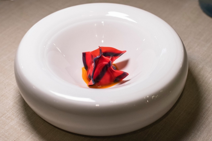 Ravoili de gamba roja de Dénia.