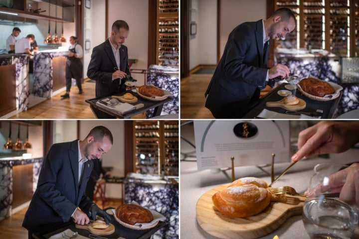 Ensaimada de grasa de pato del restaurante 'Voro'.