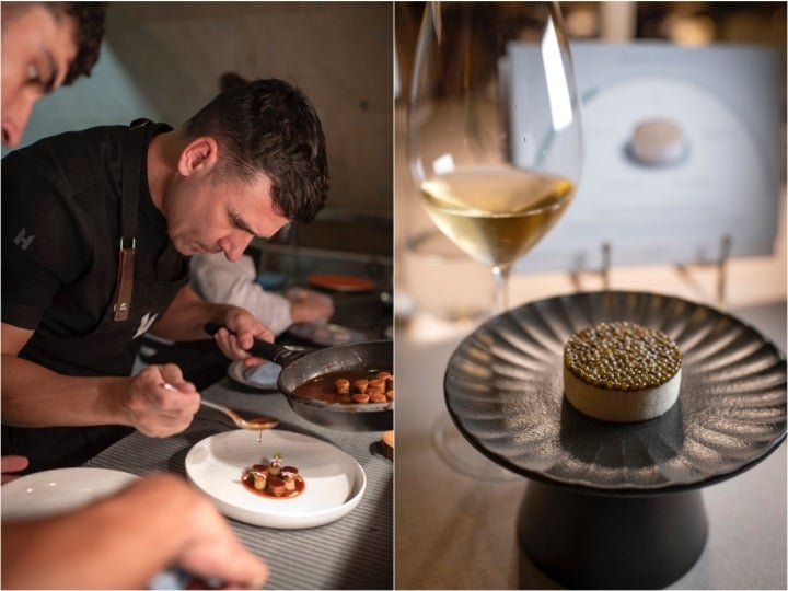 Plato de los cuatro caviares del restaurante 'Voro'.
