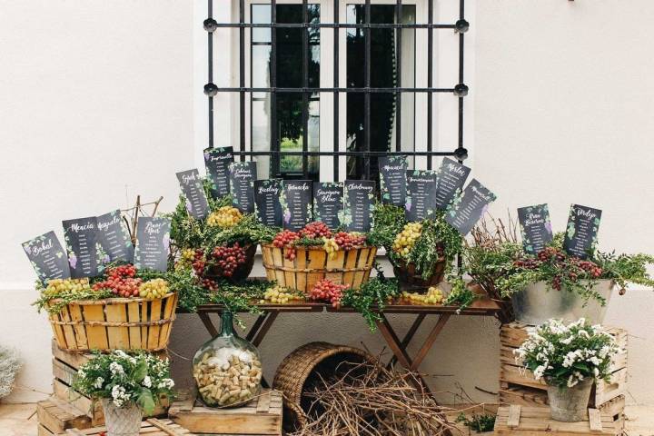 Detalle del atrezzo de una de las bodas celebradas en esta bodega. Foto: Marqués de Vargas