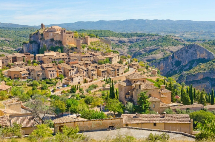 Vista del pueblo de Alquézar.
