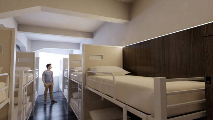 Una de las habitaciones de Poshtel Bilbao con literas individuales