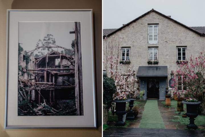 El antes y el después de 'A Quinta da Auga'. La Naturaleza se había comido el edificio. Foto: Nuria Sambade