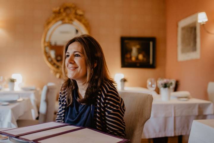 Luisa en el restaurante del hotel, 'Filigrana'.