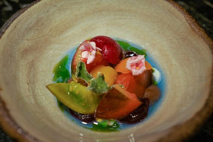 Tomates del Menú verde de Rodrigo de la Calle para el restaurante 'Virens'.