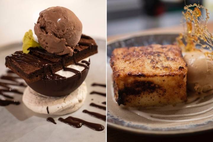 Hotel 'Nomad' (Xàbia): postres de chocolate y torrija caramelizada