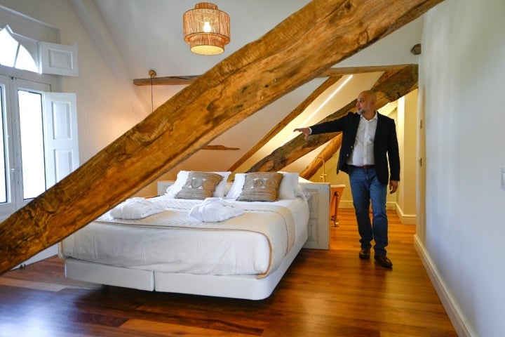 Las vigas vistas de la estancia Rosa de los Vientos.