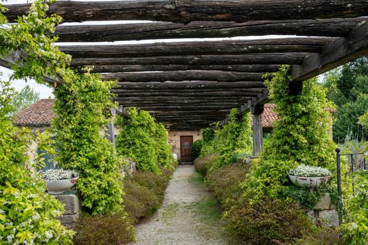 La misma exuberancia vegetal que domina los valles pasiegos se halla dentro de los jardines del palacio.