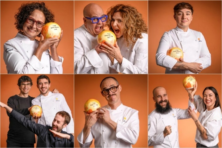 Ana José García de La Casa de los Abuelos (Jumilla, Murcia), Xavier Fabra y Fina Domingo de Quintaforca (Nulles, Tarragona), José María Borrás de Aquiara (Ciutadella, Menorca), Lucas Fernández, Aitor Sua y Miguel Valles de Trèsde (Madrid), Íñigo Lavado de Itzuli (San Sebastián, Gipuzkoa) y Carlos López y Jara Jiménez de El Bar Old School Food (Cáceres).