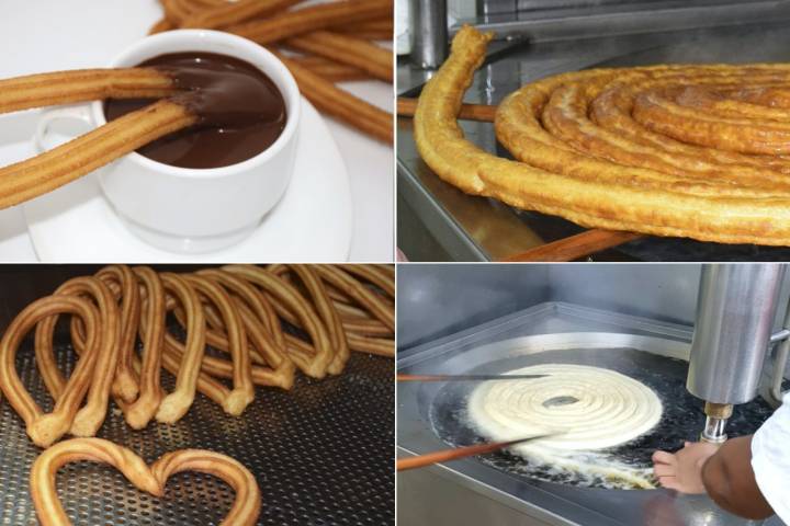 Churros y porras de la chocolatería La Andaluza de Madrid